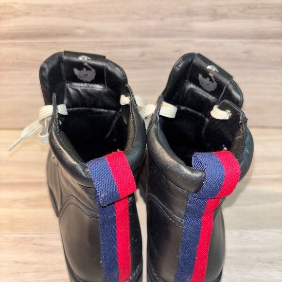 Steve Madden Bam Black Leather Combat Boots - Picture 7 of 9